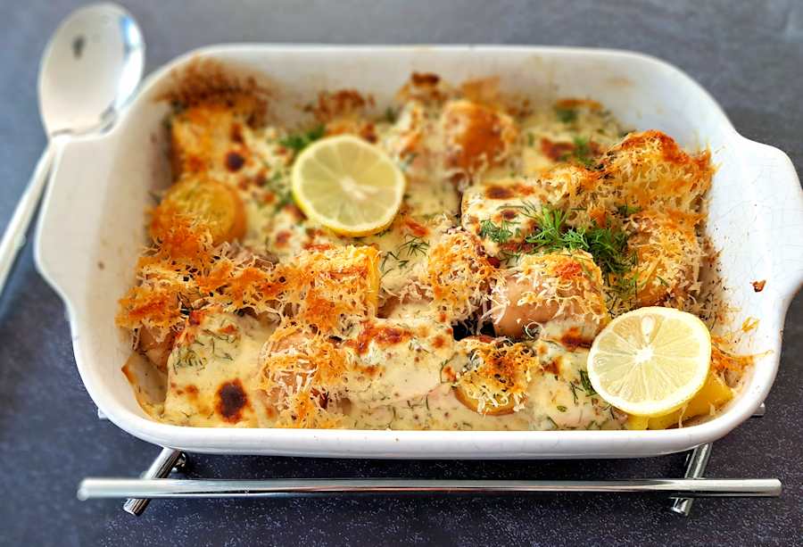 Salmon And Potato Bake Recipe Cuisine Fiend